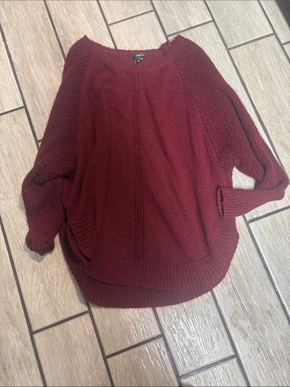 Nollie Women's Burgundy Scoop Neck Knit Sweater